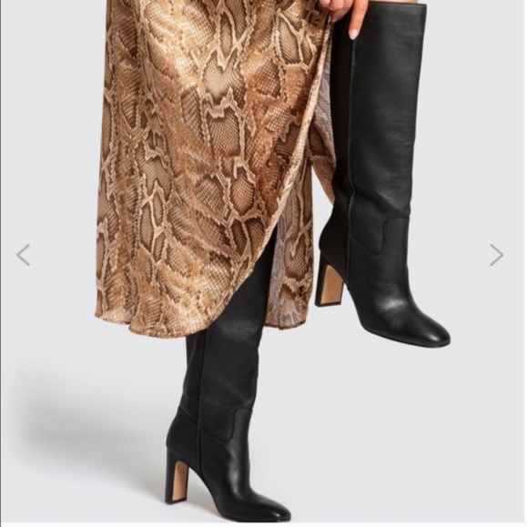 Dolce Vita Black Davey Leather Knee High Boots - Picture 2 of 9